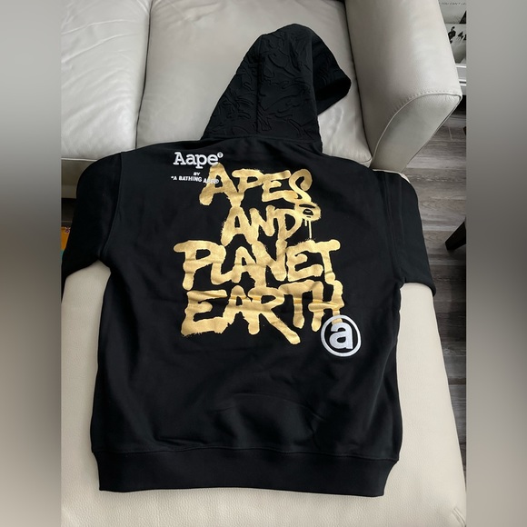 NWT - AAPE by A Bathing Ape (BAPE) Logo Hoodie - Men Size L/Women Size XL - Picture 9 of 11